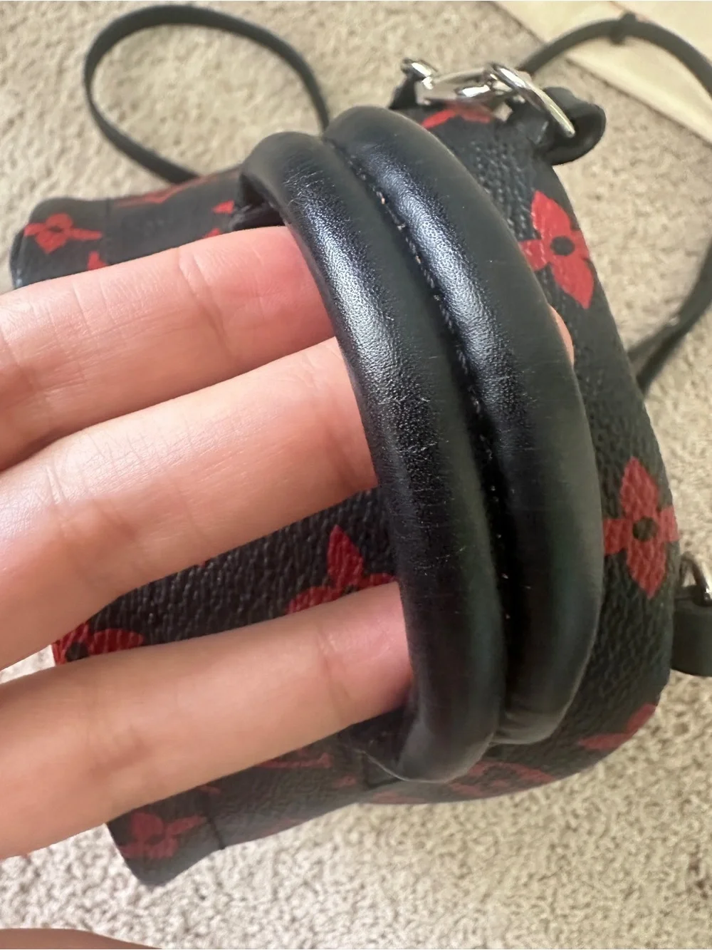 Louis Vuitton Infrarouge Palm Springs Black with Red Monogram Mini Backpack
